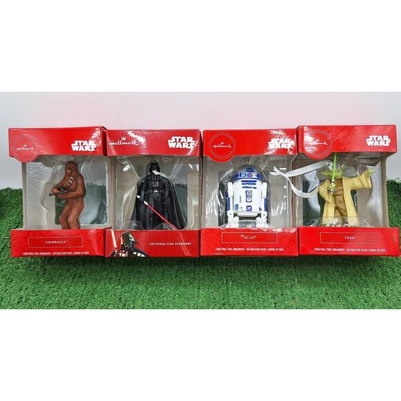 Hallmark Disney Star Wars Christmas Ornaments New In Box. Set of 4.